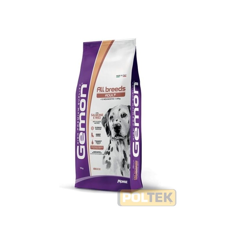 GEMON CANE ALL BREEDS ADULT SALMONE E RISO kg 15