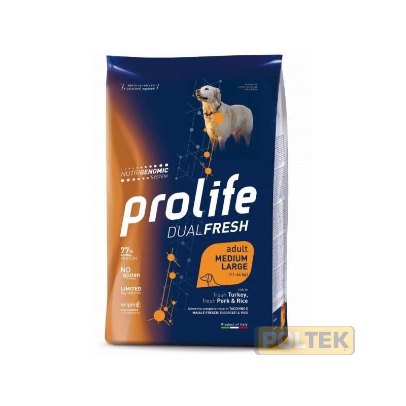 PROLIFE DOG DUALFRESH TACCHINO MAIALE e RISO M/L KG 12