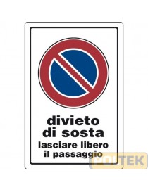 CARTELLO ALL. "DIVIETO DI SOSTA" cm 20x30