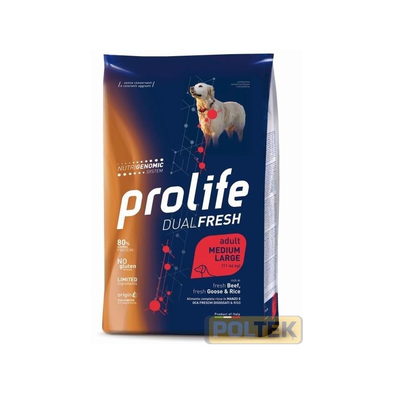 PROLIFE DOG DUALFRESH MANZO OCA E RISO M/L KG 12