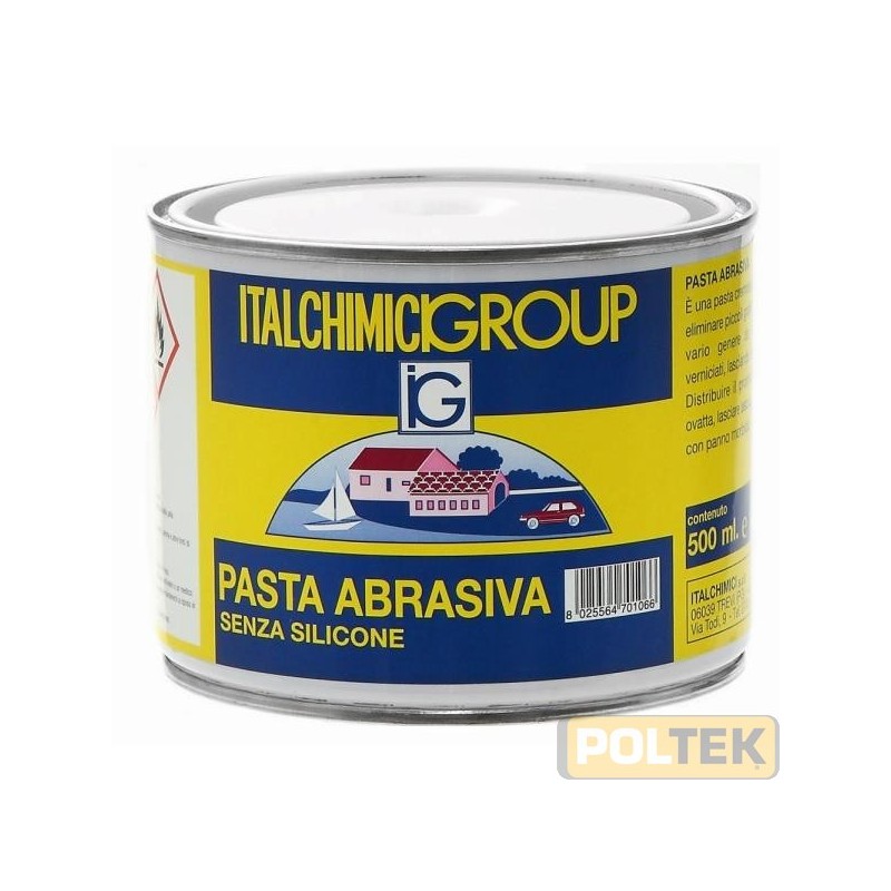 Pasta cremosa finissima, ideale per eliminare piccoli graffi, asportare residui di vario genere da supporti metallici verniciati