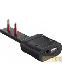 CARICATORE USB EMILIA FLAT ROSI 10A NERO