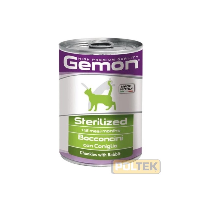 GEMON GATTO LATTINA gr 415 BOCCONCINI CON CONIGLIO
