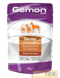 GEMON CANE BUSTA BOCCONCINI gr 100 SENIOR CON TACCHINO