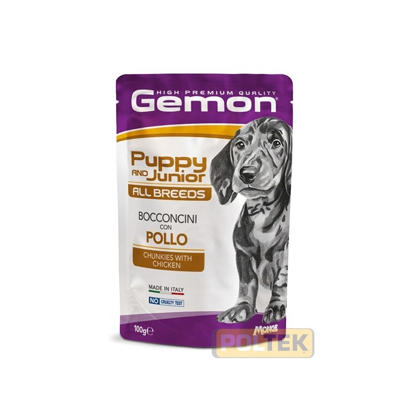 Gemon All Breeds Puppy and Junior Bocconcini con Pollo è un alimento completo per cani cuccioli di tutte le taglie, formulato p