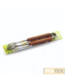 OMPAGRILL PINZETTONE ACCIAIO INOX MANICO LEGNO cm 39