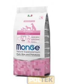 MONGE DOG ALL BREEDS ADULT MAIALE RISO PATATE Kg. 2,5