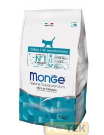 MONGE CAT NATURAL KITTEN POLLO kg.10