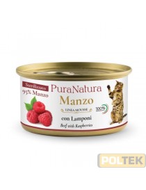PURA NATURA GATTO STERILIZZATO MANZO LAMPONI gr 85