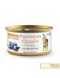 PURA NATURA GATTO ADULT QUAGLIA MIRTILLO gr 85