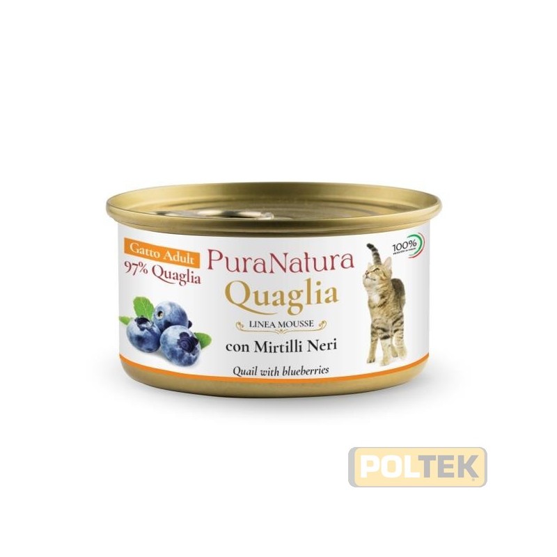 PURA NATURA GATTO ADULT QUAGLIA MIRTILLO gr 85
