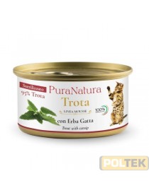 PURA NATURA GATTO STERILIZZATO TROTA ERBAGATTA gr 85