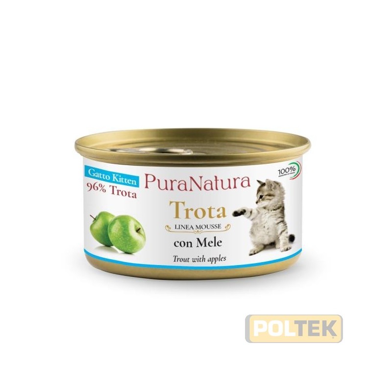 PURA NATURA GATTO KITTEN TROTA MELA gr 85