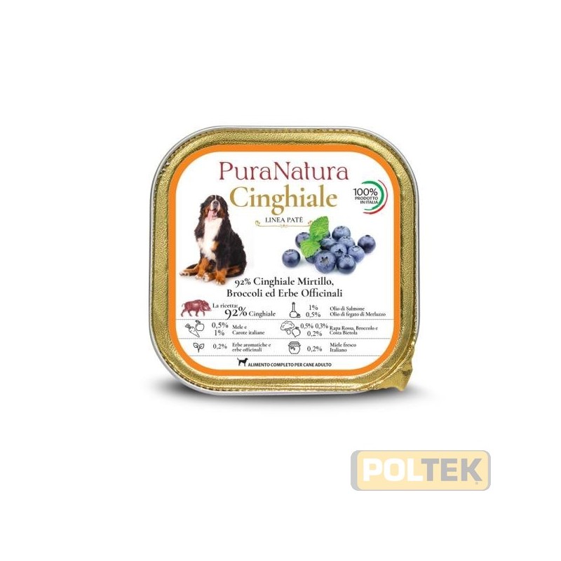 PURA NATURA CANE VASCHETTA ADULT CINGHIALE MIRTILLI gr 150