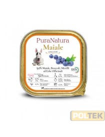 PURA NATURA CANE VASCHETTA ADULT MAIALE MIRTILLI gr 150