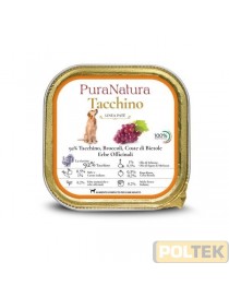 PURA NATURA CANE VASCHETTA ADULT TACCHINO UVA gr 150
