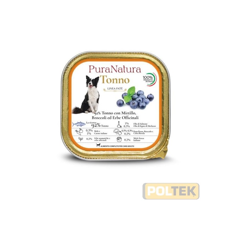 PURA NATURA CANE VASCHETTA ADULT TONNO MIRTILLI gr 150