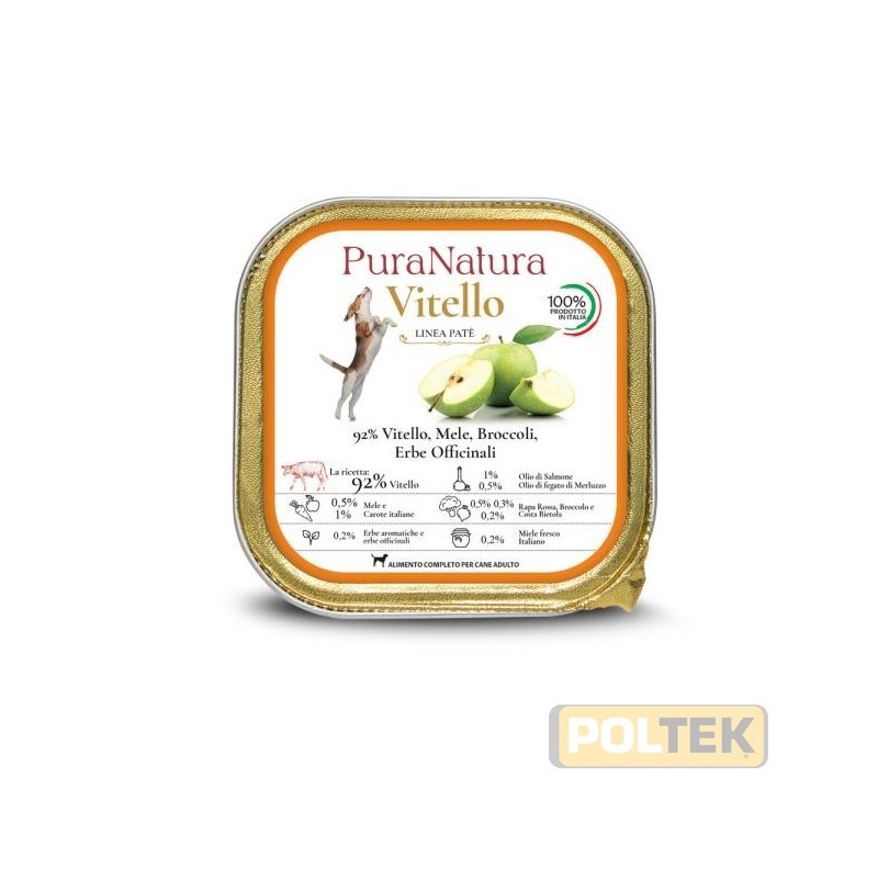 PURA NATURA CANE VASCHETTA ADULT POLLO MELE gr 150