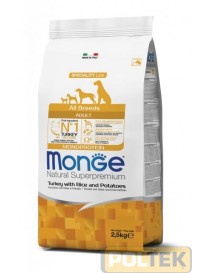 MONGE DOG ALL BREEDS ADULT TACCHINO/RISO/PATATE KG 2,5
