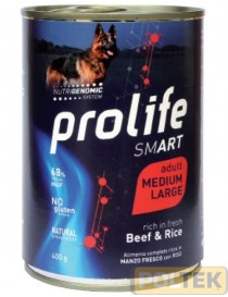 PROLIFE DOG WET LATTINA 400 gr SMART ADULT BEEF & RICE