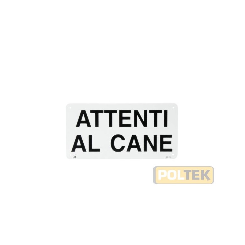 Targhe in metallo caratterizzate dalla scritta "Attenti al cane" e dall'immagine di un amico quattrozampe.