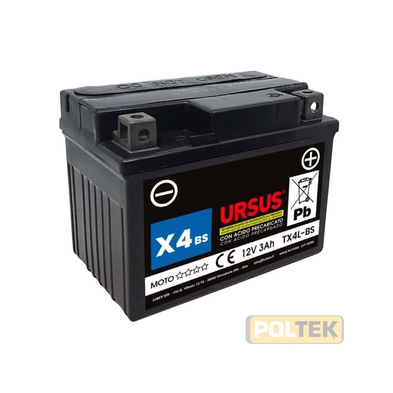 BATTERIA PER MOTO URSUS X4 YTX4L-BS