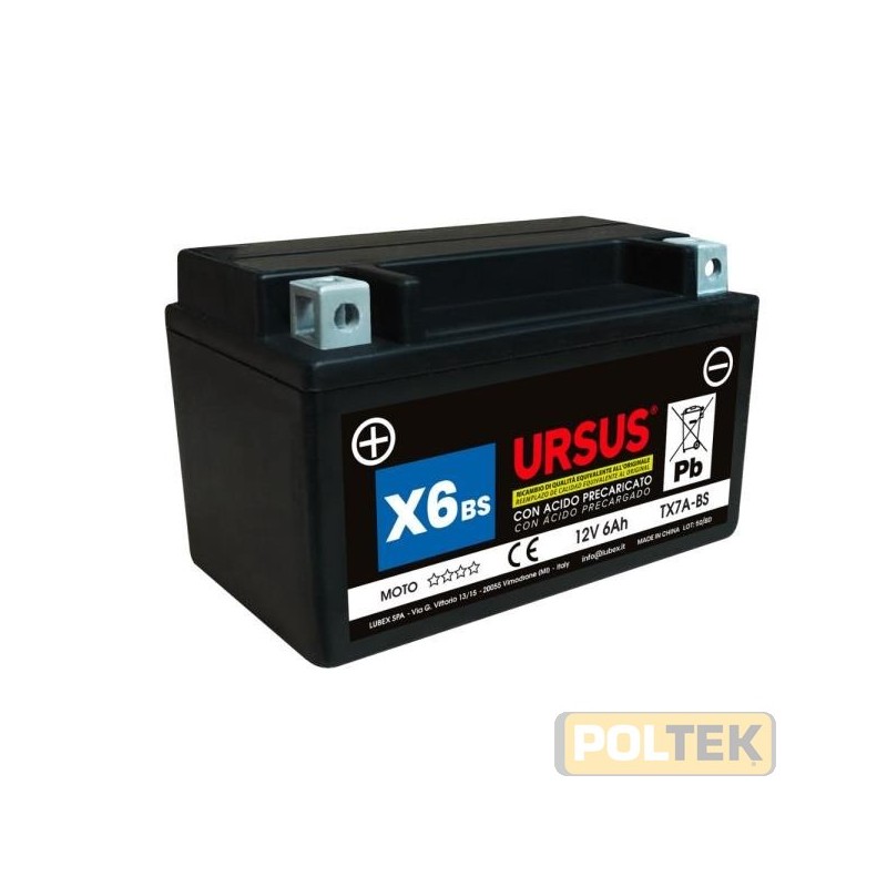 BATTERIA PER MOTO URSUS X6 YTX7A-BS
