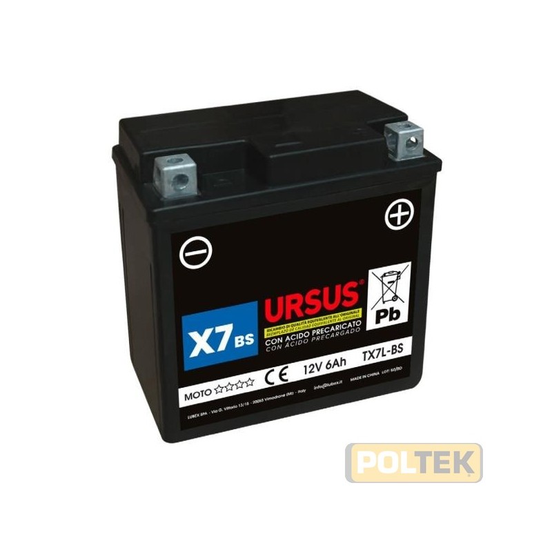 BATTERIA PER MOTO URSUS X7 YTX7L-BS