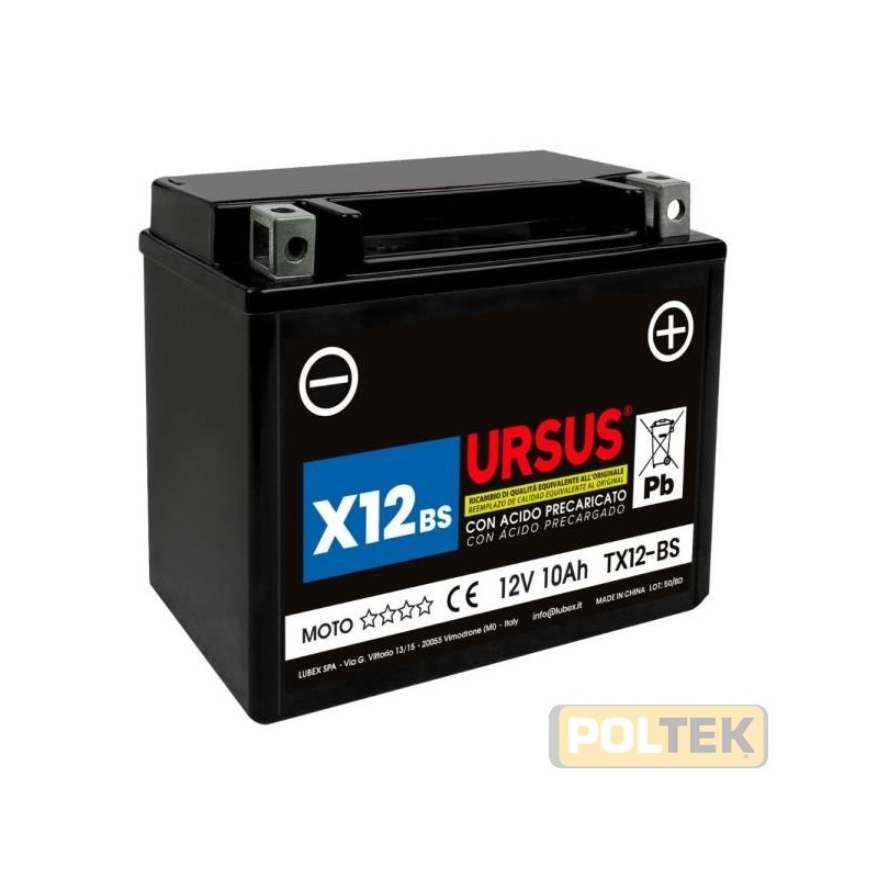 BATTERIA PER MOTO URSUS X12BS YTX12-BS