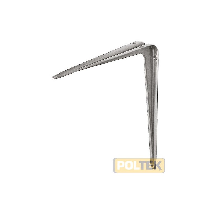 Mensole di lamiera stampata verniciate, per il fissaggio di ripiani. Il lato piu' lungo e' quello da fissare a parete.