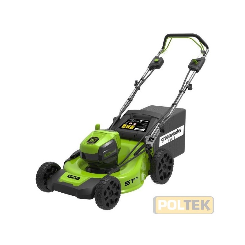Il Greenworks GD60LM51SP è un potente rasaerba a batteria ideale per giardini di medie e grandi dimensioni grazie a un'ampia la