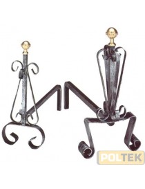 COPPIA ALARI FERRO BATTUTO h. 45 l. 40