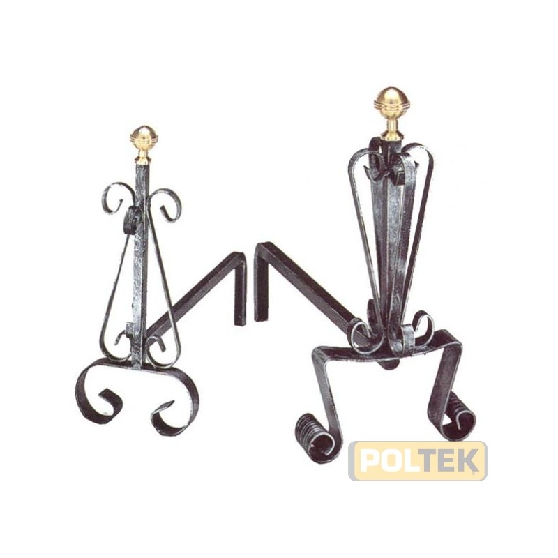 COPPIA ALARI FERRO BATTUTO h. 50 l. 45