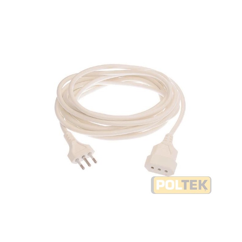 Prolunga lineare 3m 3G1 spina 3P 10A - presa 3P 10A - bianco
