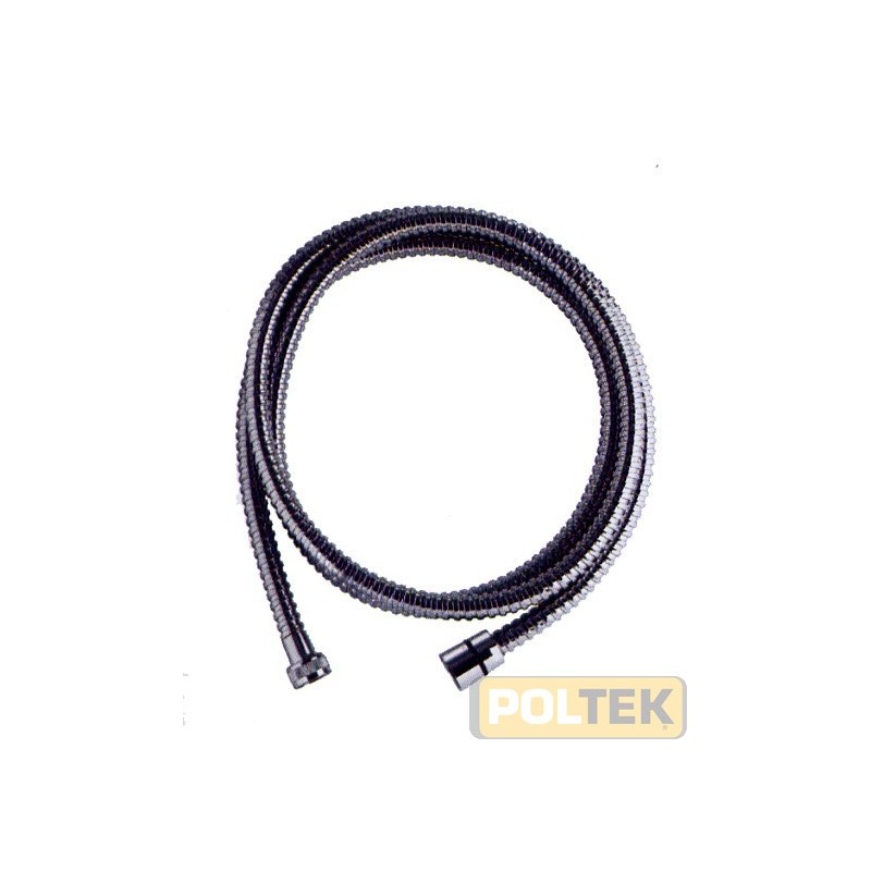 Flessibile in acciaio inox, doppia aggraffatura, ghiere in ottone cromato fil. 1/2"F, attacchi conici.