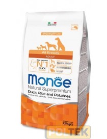 MONGE DOG ALL BREEDS ADULT ANATRA RISO PATATE Kg.12