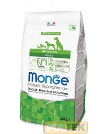 MONGE DOG ALL BREEDS ADULT CONIGLIO RISO PATATE Kg.12