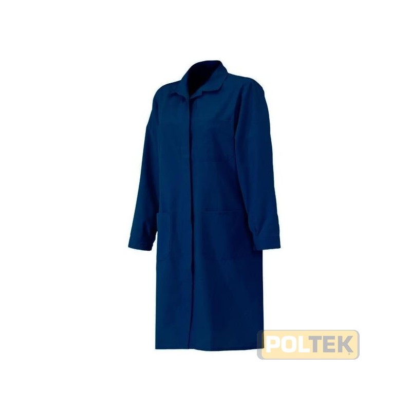 Camice in terital/cotone 155 gr./mq. Due tasche applicate ed un taschino sul petto. Modellazione da donna, con abbottonatura da 