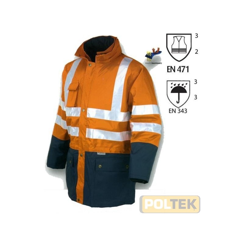 GIACCONE ISSA ALTA V. ARANCIO-BLU TRIPLO USO EN471 tg. XXXL