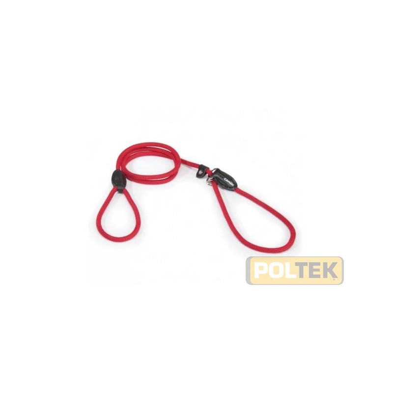 Guinzaglio a strangolo in corda con inserti in pelle.