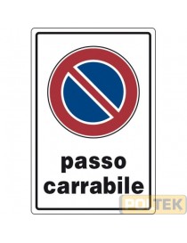 CARTELLO ALL. "PASSO CARRABILE" cm 20x30