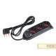Presa multipla 250 V~ con 3 prese pluristandard 10 / 16 A 2P+T, standard italiano 10 / 16 A e tedesco 16 A (con terra laterale),