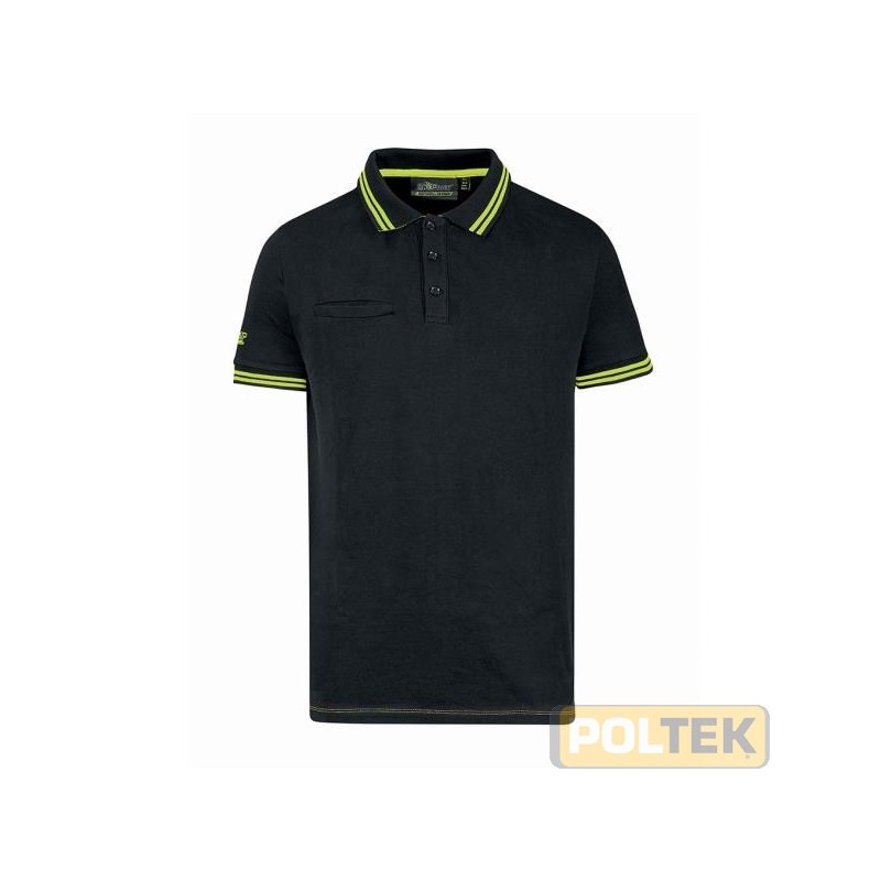 Questa polo uomo manica corta è realizzata in cotone stretch per garantire una vestibilità regular, traspirabilità e benesser