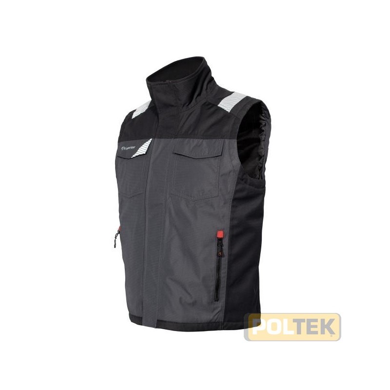 Gilet in tessuto molto resistente ideale per ambienti “esigenti” tipo l’edilizia; il capo è dotato di quattro tasche fron