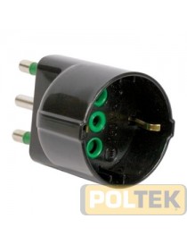 ADATTATORE FME SCHUKO NERA 2P+T 16A