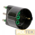 ADATTATORE FME SCHUKO NERA 2P+T 16A