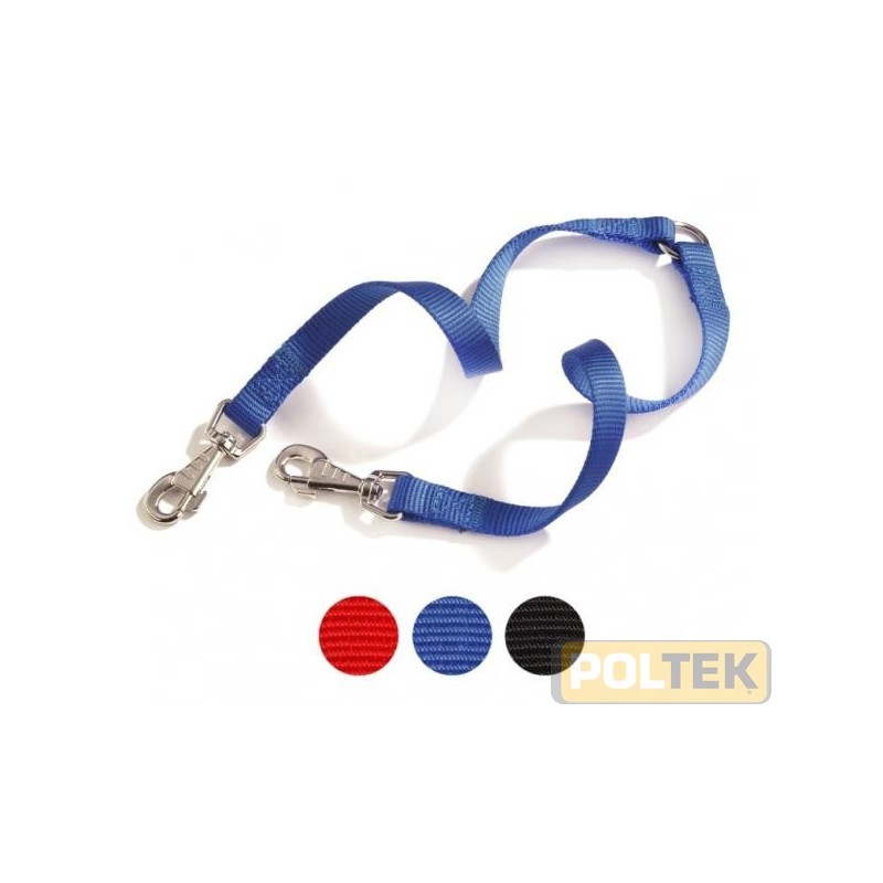 Questo accoppiacani, che ti permetterà di agganciare al guinzaglio 2 cani contemporaneamente, fa parte della linea classica rea