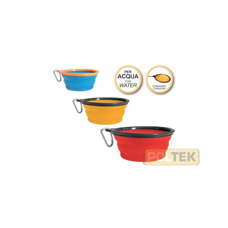 Questa ciotola pieghevole, in silicone, è dotata di bordo rigido ed è perfetta per la sua sete e la tua comodità...in movimen