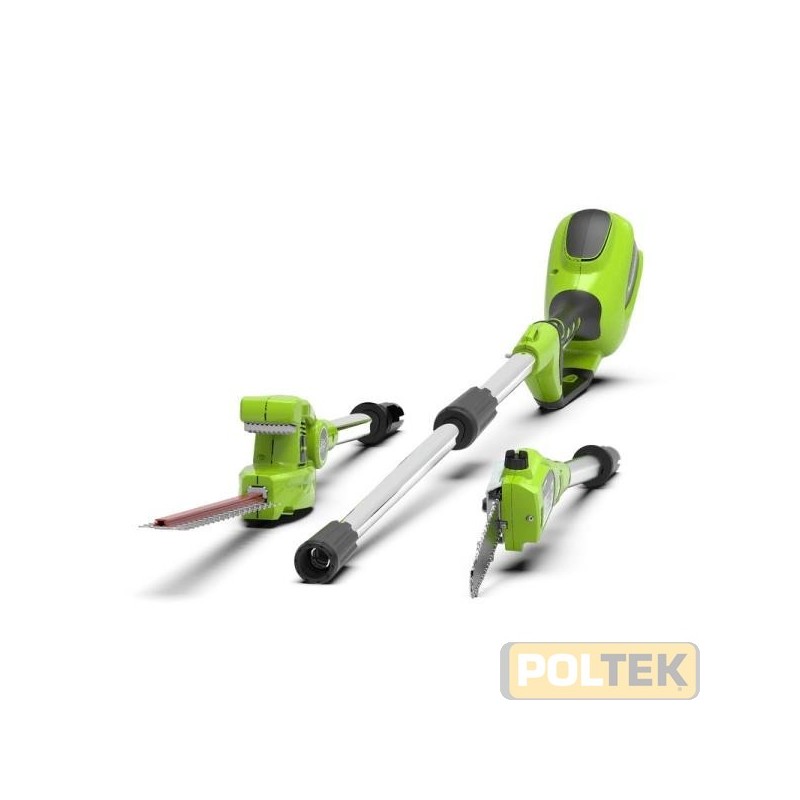 GREENWORKS 40V POTATORE + TOSASIEPI GD40PSH SOLO CORPO