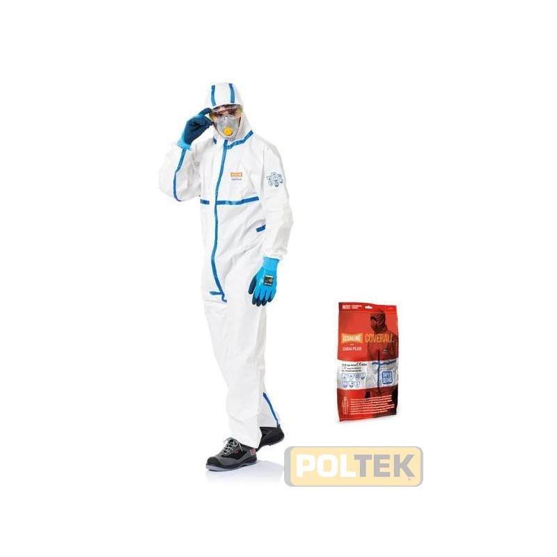 Monouso in terza categoria con cerniera coperta da patta. Con biadesivo lungo l'intero lembo per proteggere le cerniere dall'ing